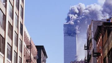 Una de las dos Torres Gemelas tras los atentados del 11-S