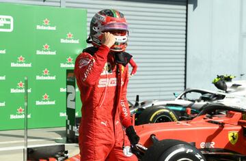 Leclerc celebra su victoria.