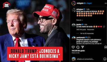 La reacción de Nicky Jam al lapsus de Donald Trump. Instagram.