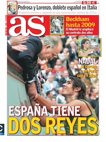 La portada del Diario AS tras el primer Roland Garros de Nadal.