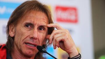 Football Soccer - World Cup 2018 - Peru Press Conference - Lima, Peru - May 27, 2018. Peru's coach Ricardo Gareca attends a press conference. REUTERS/Guadalupe Pardo