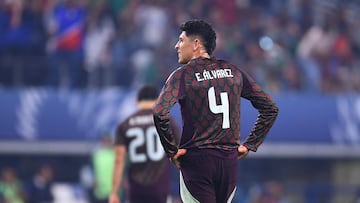Edson Alvarez of Mexico during the Final match between Mexico (Mexican National Team) and United States as part of the 2024 Concacaf Nations League, at AT-T Stadium, Arlington, Texas, on March 24, 2024.