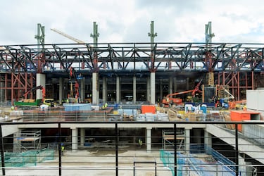 Vista general de las obras del nuevo estadio del FC Barcelona en Spotify Camp Nou.