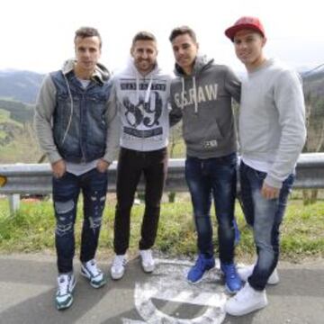 Los jugadores del Eibar Añibarro, Navas, García y Abraham.