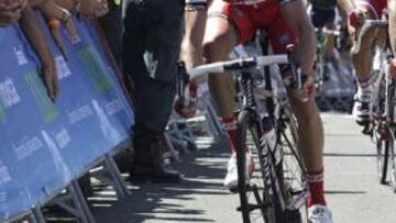 <b>SPRINT. </b>Dani Moreno cruza primero la raya en Ojo Guareña.