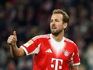Soccer Football - Bundesliga - Bayern Munich v TSG 1899 Hoffenheim - Allianz Arena, Munich, Germany - February 8, 2026 Bayern Munich's Harry Kane reacts REUTERS/Heiko Becker DFL REGULATIONS PROHIBIT ANY USE OF PHOTOGRAPHS AS IMAGE SEQUENCES AND/OR QUASI-VIDEO.
