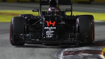 Fernando Alonso durante el GP Singapur 2016.