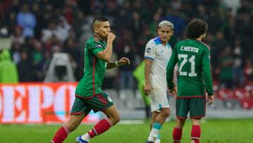 Orbelin Pineda of Mexico during the game Mexican National Team (Mexico) vs Honduras, corresponding to the Quarterfinals second Leg of the Concacaf Nations League 2023-2024, at Azteca, on November 21, 2023.
<br><br>
Orbelin Pineda de Mexico durante el partido Seleccion Nacional Mexicana (Mexico) vs Honduras, correspondiente a Cuartos de Final Vuelta de la Liga de Naciones de Concacaf 2023-2024, en el Estadio Azteca, el 21 de Noviembre de 2023.