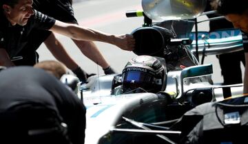 Valtteri Bottas durante la clasificación del GP de Azerbaiyán.