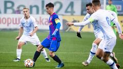 Momento del partido entre el Barcelona y el Dinamo de Kiev en la Youth League.