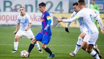 Momento del partido entre el Barcelona y el Dinamo de Kiev en la Youth League.