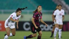 Anette Vázquez durante el partido entre las selecciones sub 20 de México y Canadá.