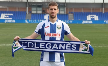 Brasanac, durante su presentación con el Leganés. 