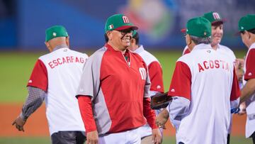 Action photo during the match Mexico vs Venezuela Corresponding to Group D of the World Baseball Classic 2017, at Jalisco Charros Stadium.
Foto de accion durante el partido Mexico vs Venezuela, Correspondiente al Grupo D del Clasico Mundial de Beisbol 2017, en el Estadio de Charros de Jalisco, en la foto: Fernando Valenzuela Mexico
12/03/2017/MEXSPORT/Cristian de Marchena