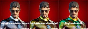 Skins de plata, oro y holofoil de Tony Stark/Iron Man