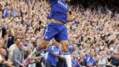 Diego Costa celebra un tanto en Stamford Bridge