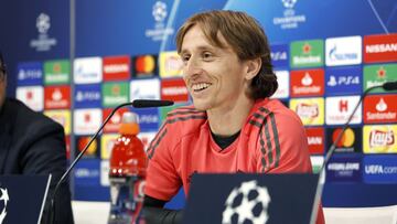 Luka Modric, en una rueda de prensa previa a un partido de Champions.