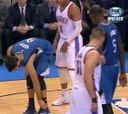 Otro triple-doble de Westbrook y Ricky se lesiona el tobillo
