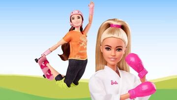La barbie skater y la barbie karateka. 
