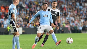 Damián Rodríguez, del Celta, contra el PAOK.