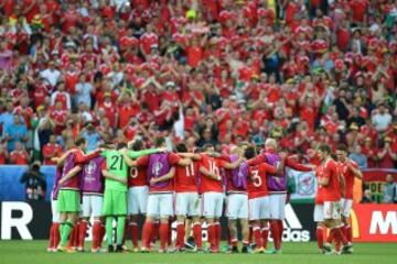 Celebración del equipo galés.