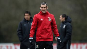 Gareth Bale entrena con la selecci&oacute;n de Gales. 
