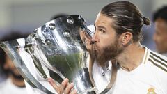 16/07/20  PARTIDO PRIMERA DIVISION 
 CORONAVIRUS COVID19 
 REAL MADRID - VILLARREAL 
 ALEGRIA CELEBRACION CAMPEON DE  LIGA  COPA TROFEO  SERGIO RAMOS
 
 FOTO DE LALIGA