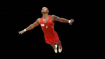 Ray Zapata, durante el ejercicio de suelo en los Campeonatos del Mundo de Gimnasia celebrados en Glasgow el pasado mes de octubre.