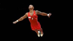 Ray Zapata, durante el ejercicio de suelo en los Campeonatos del Mundo de Gimnasia celebrados en Glasgow el pasado mes de octubre.