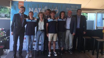 Presentación de evento de natación en Barcelona.
