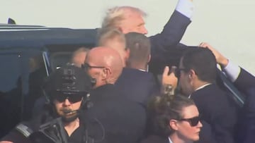 Brutal video: Donald Trump rushed off stage holding up fist as Secret Service reacts after shooting