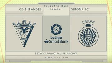 Resumen y goles del Mirandés vs. Girona de LaLiga SmartBank