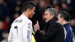 Cristiano Ronaldo y Mourinho, en su etapa en el Madrid.