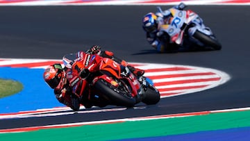 Misano Adriatico (Italy), 07/09/2024.- Francesco Bagnaia of Italy and Ducati Lenovo Team rides during the qualifying of the Motorcycling Grand Prix of San Marino and Riviera di Rimini at Marco Simoncelli Circuit in Misano Adriatico, Italy, 07 September 2024. (Motociclismo, Ciclismo, Francia, Italia) EFE/EPA/DANILO DI GIOVANNI