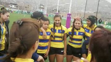 Equipo colombiano de rugby 7 femenino festeja el bronce en Panamericanos