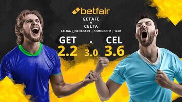 Getafe CF vs. RC Celta de Vigo: horario, TV, estadísticas, clasificación y pronósticos