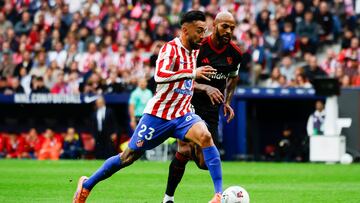 Nico, en el Atlético-Sevilla en el Metropolitano.