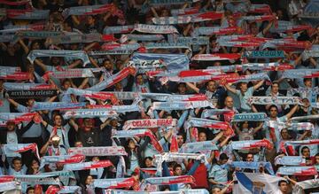 Fans of RC Celta during the UEFA Europa League, semi final first leg match, between Celta Vigo and Manchester United at Estadio Balaidos on May 4, 2017 in Vigo, Spain