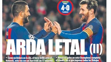 Portada del diario Mundo Deportivo del día 7 de diciembre de 2016.