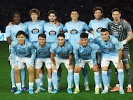 Alineación titular del Celta contra el Barcelona en el Camp Nou.
