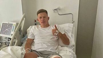 Mateusz Bogusz tras ser operado de su grave lesión.