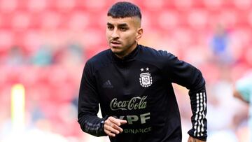 &Aacute;ngel Correa, en el entrenamiento de Argentina en Bilbao