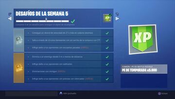 Fortnite Battle Royale: Desaf&iacute;os de la Semana 5 de la Temporada 6 del Pase de Batalla 