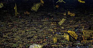 Dortmund's supporters are seen before the German First division Bundesliga football match between Borussia Dortmund and Eintracht Frankfurt