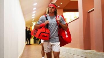 Tsitsipas, en el túnel de vestuarios del Masters de Roma.
