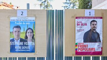 Carteles electorales para la segunda vuelta de las elecciones de Francia, en el Lycée Français de Madrid, a 7 de julio de 2024, en Madrid (España). Tras el anuncio del presidente de Francia, Emmanuel Macron, de la disolución de la Asamblea Nacional y la convocatoria de elecciones anticipadas, más de 87.000 ciudadanos franceses votan desde España en los comicios legislativos, en los que los residentes en el extranjero pueden participar tanto de forma presencial como a través de Internet.
07 JULIO 2024;ELECCIONES;FRANCESAS;LEGISLATIVAS;RECURSOS;VOTO;VOTACIÓN;PRESIDENTE
Jesús Hellín   / Europa Press
07/07/2024