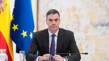 El presidente del Gobierno, Pedro S¨¢nchez, preside el pleno extraordinario del Observatorio Estatal de Violencia sobre la Mujer, en el Complejo de La Moncloa, a 16 de abril de 2024, en Madrid (Espa?a). La reuni¨®n se ha celebrado tras el repunte de cr¨ªmenes vicarios, en tres meses, donde siete menores han sido asesinados por sus padres. El objetivo de la reuni¨®n es analizar la situaci¨®n actual de las violencias contra las mujeres y los retos existentes para su protecci¨®n, as¨ª como el estudio de nuevas medidas para combatir este problema social.
16 ABRIL 2024;S?NCHEZ;PLENO EXTRAORDINARIO;OBSERVATORIO ESTATAL;VIOLENCIA DE G?NERO;MADRID
Alberto Ortega / Europa Press
16/04/2024