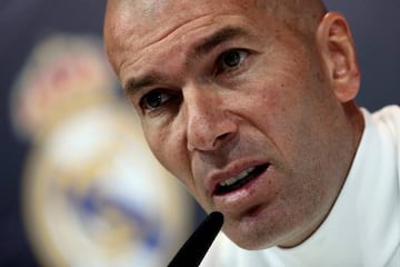 Zidane during his press conference on Saturday.