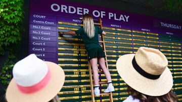 Mostrando el orden de juego en Wimbledon