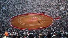 Spectators watch a bullfight at the Monumental Plaza de Toros Mexico in Mexico City on January 28, 2024. Bullfighting resumed on Sunday in Mexico City after the Supreme Court revoked an earlier suspension. (Photo by CARL DE SOUZA / AFP)